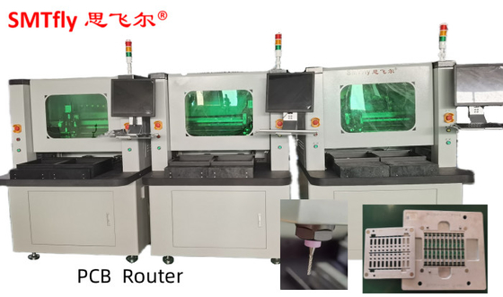 4.2KW L450mm Dual Workstation Router Cnc Pcb / PCB Depaneling Router Machine